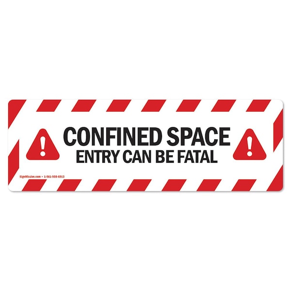 Confined Space Entry Fatal 18in Non-Slip Floor Marker, 12PK, 16 in L, 16 in H, FD-2-R-16-12PK-99858